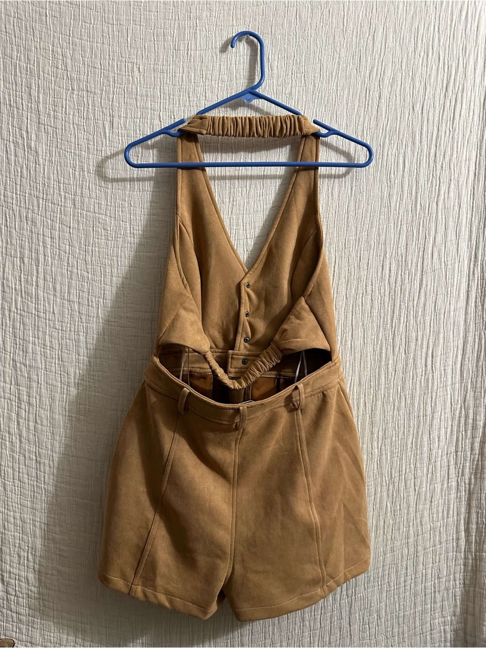Hello Molly RODEO RAZZLE SUEDE HALTER ROMPER TAN size m - Picture 3 of 5
